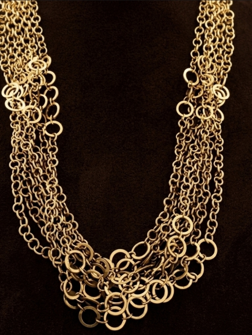 Vintage faux-gold layered necklace